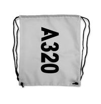 Thumbnail for A320 Text Designed Drawstring Bags