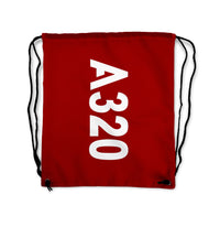 Thumbnail for A320 Text Designed Drawstring Bags