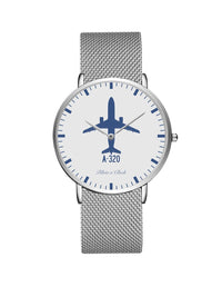 Thumbnail for Airbus A320 Stainless Steel Strap Watches Pilot Eyes Store Silver & Silver Stainless Steel Strap 