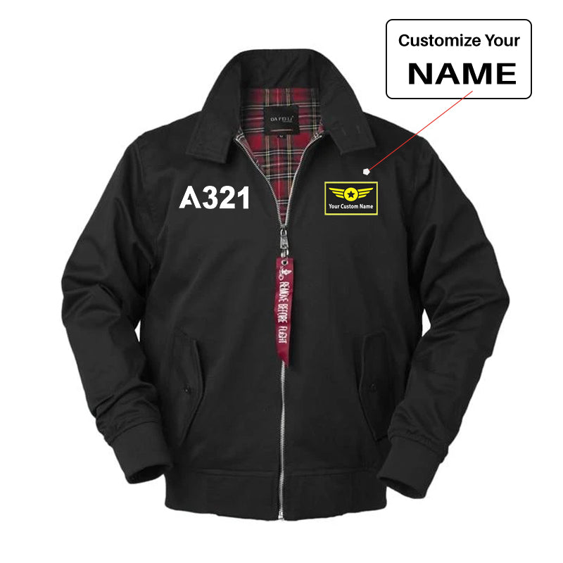A321 Flat Text Designed Vintage Style Jackets