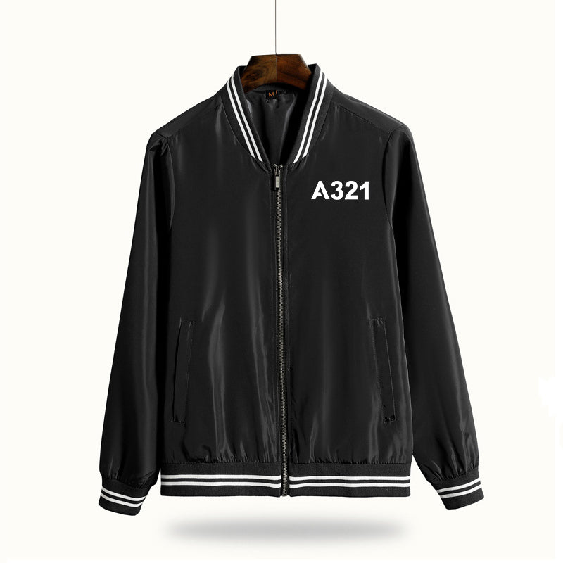 A321 Flat Text Designed Thin Spring Jackets