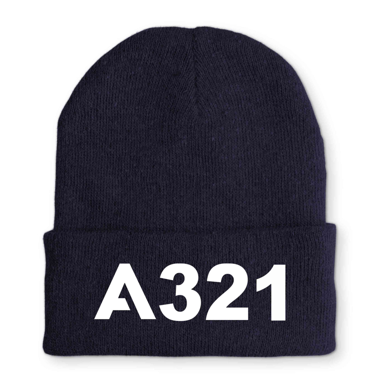 A321 Flat Text Embroidered Beanies