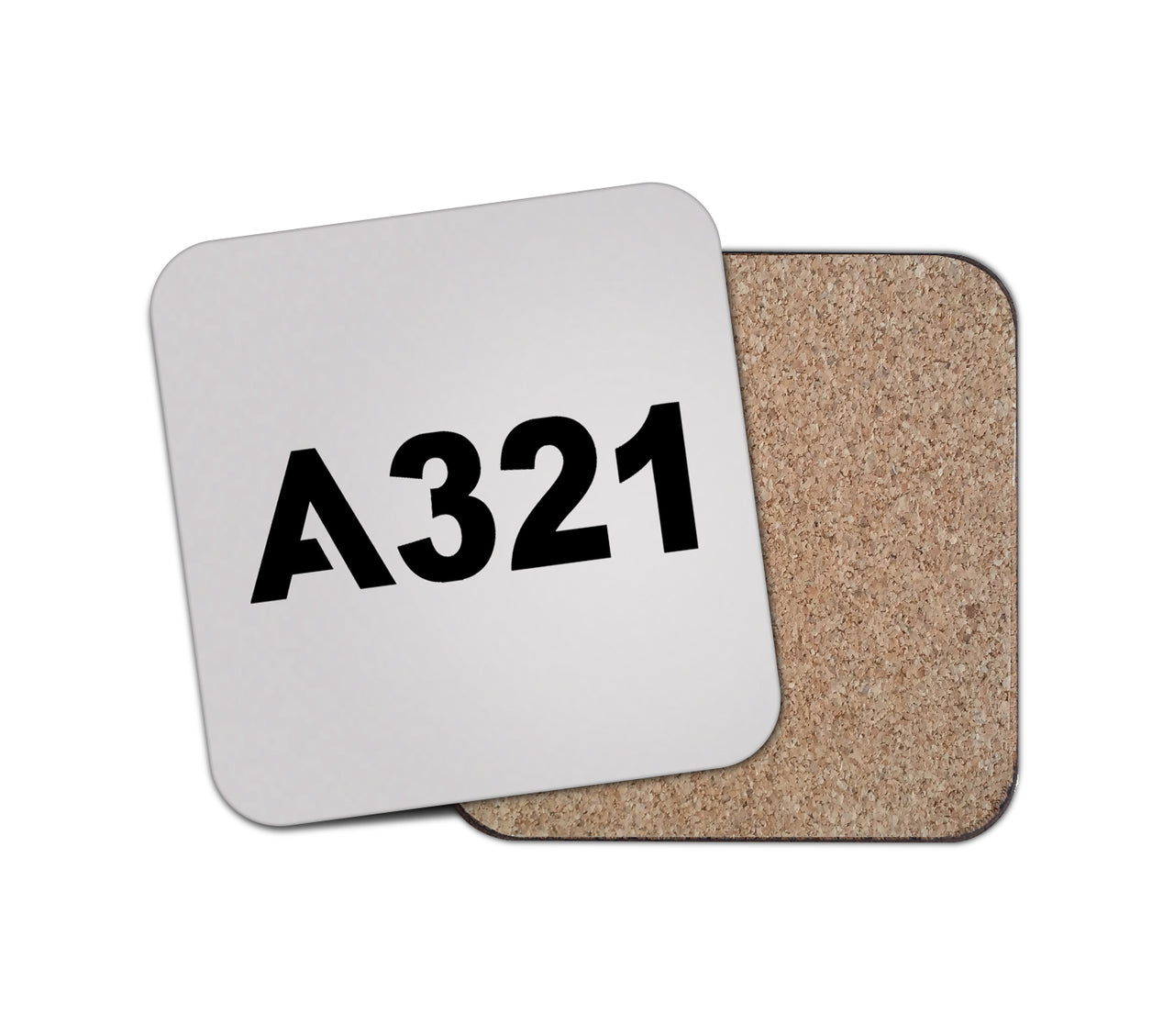 A321 Flat Text Designed Coasters
