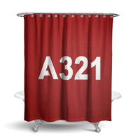 Thumbnail for A321 Flat Text Designed Shower Curtains
