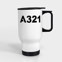 Thumbnail for A321 Flat Text Designed Travel Mugs (With Holder)