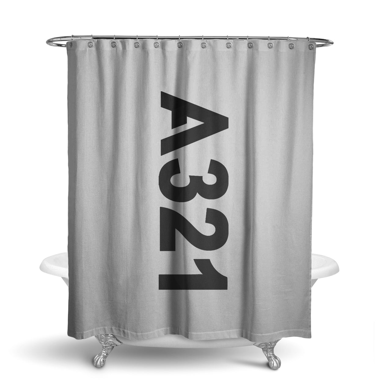 A321 Text Designed Shower Curtains