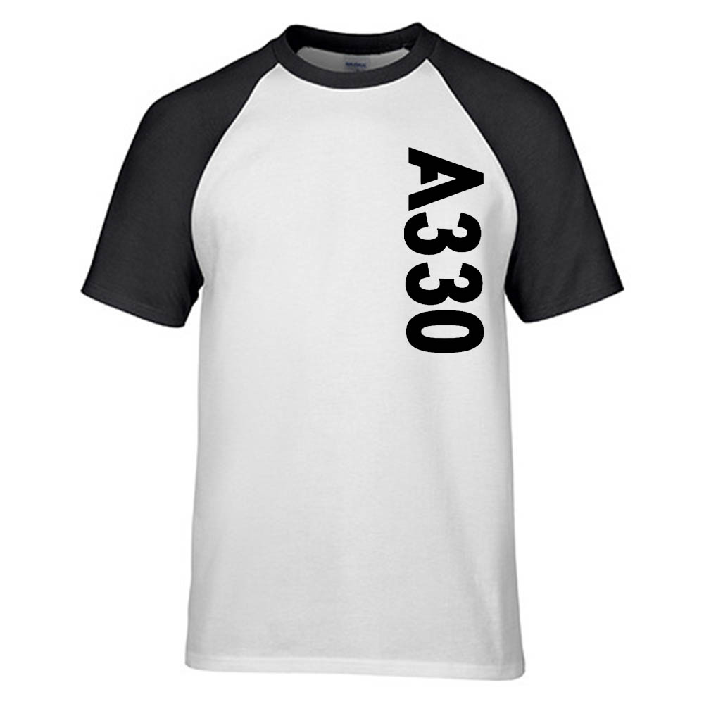A330 Side Text Designed Raglan T-Shirts