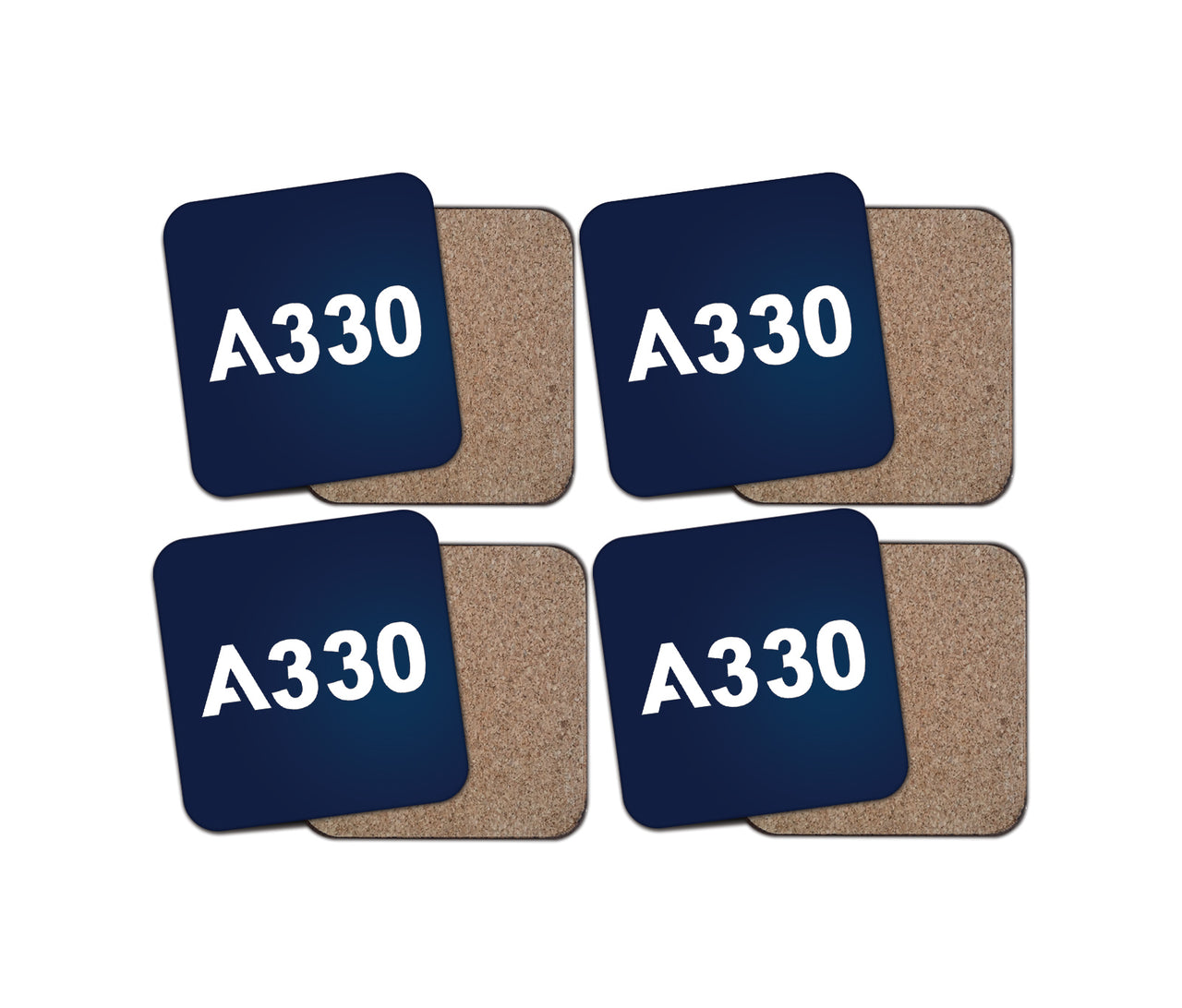 A330 Flat Text Designed Coasters