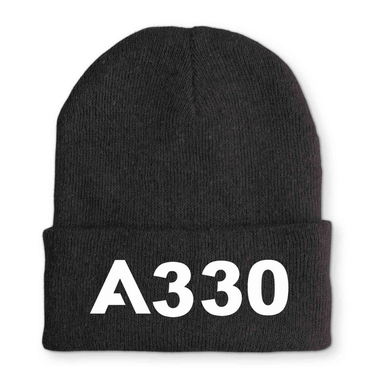 A330 Flat Text Embroidered Beanies