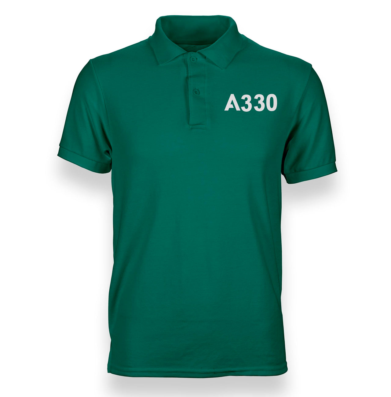 A330 Flat Text Designed Polo T-Shirts