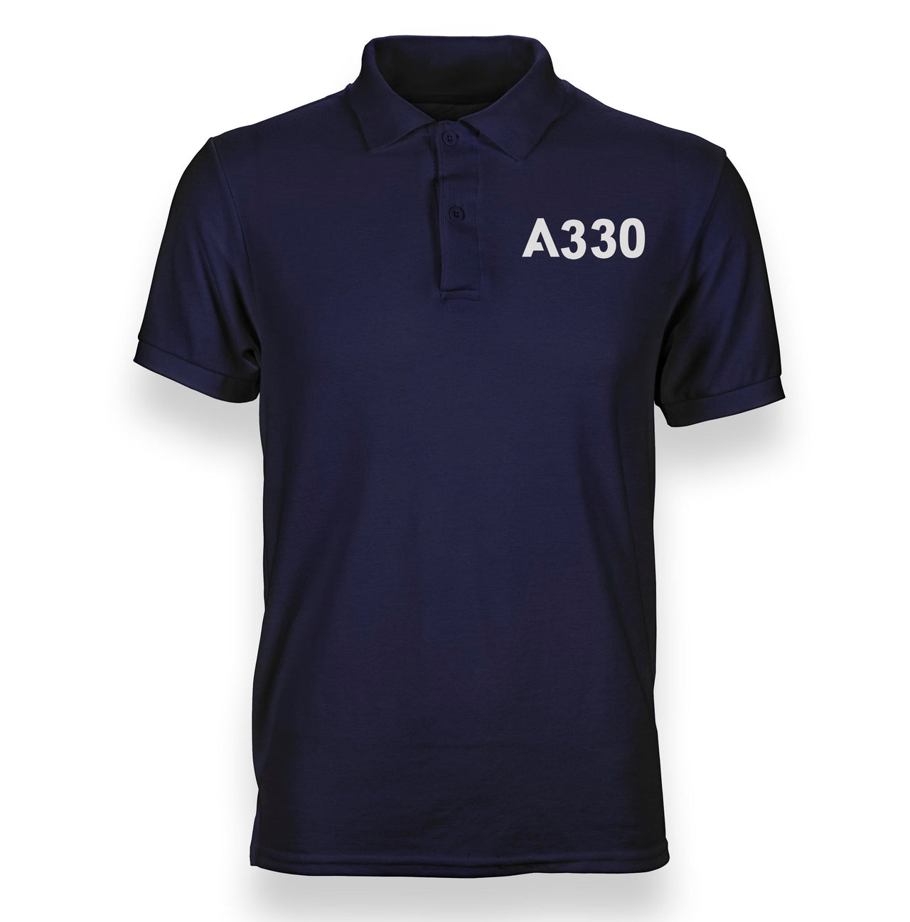 A330 Flat Text Designed Polo T-Shirts