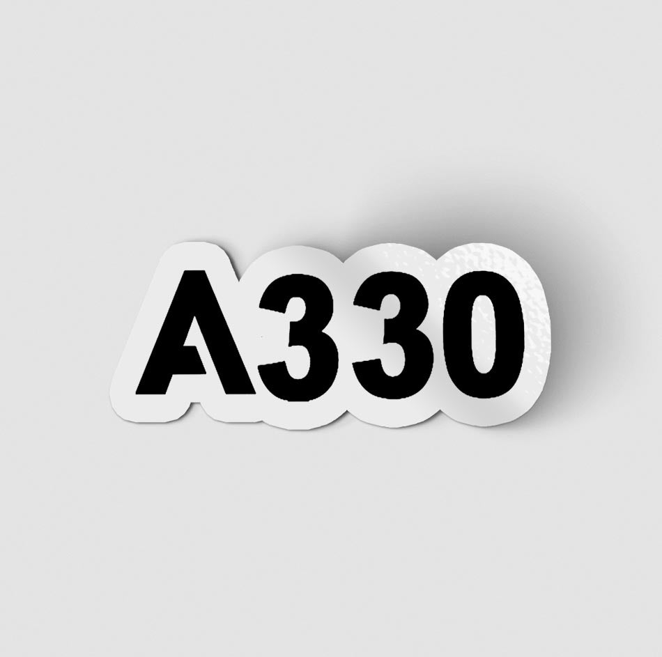 A330 Flat Text Designed Stickers