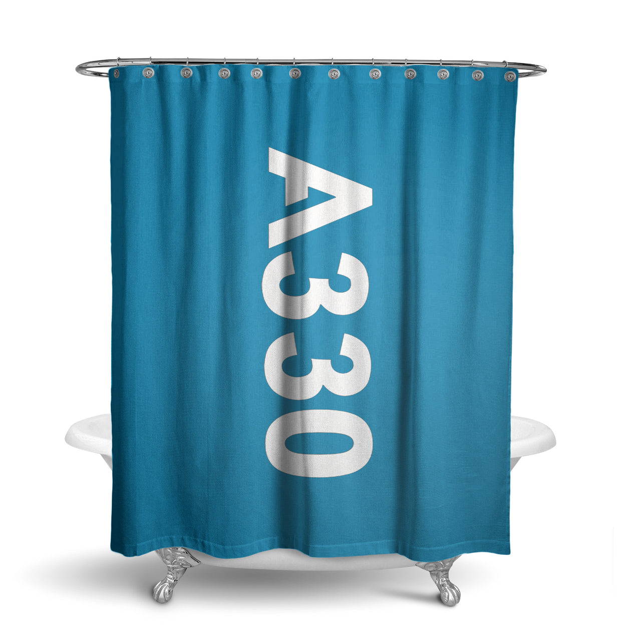 A330 Text Designed Shower Curtains