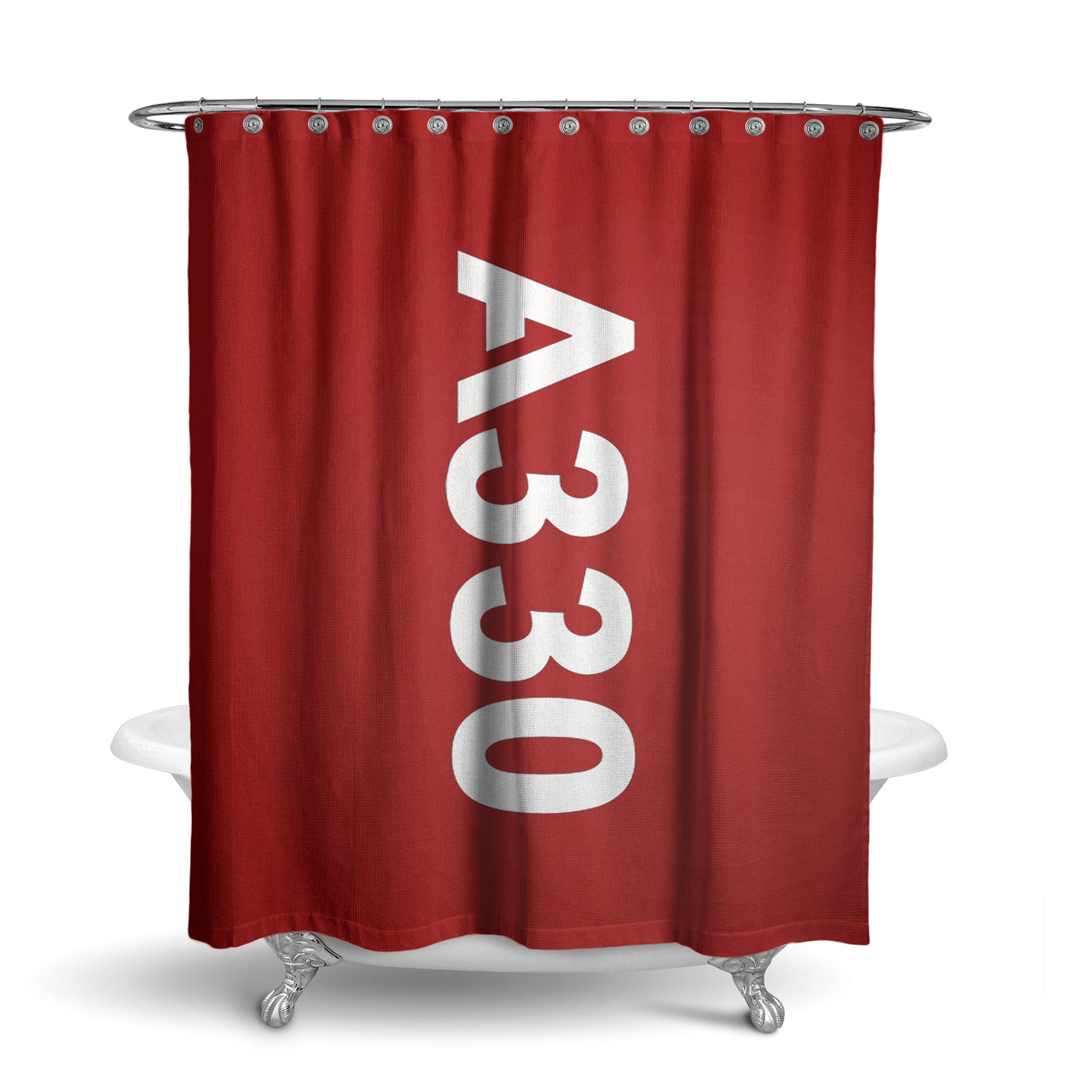 A330 Text Designed Shower Curtains