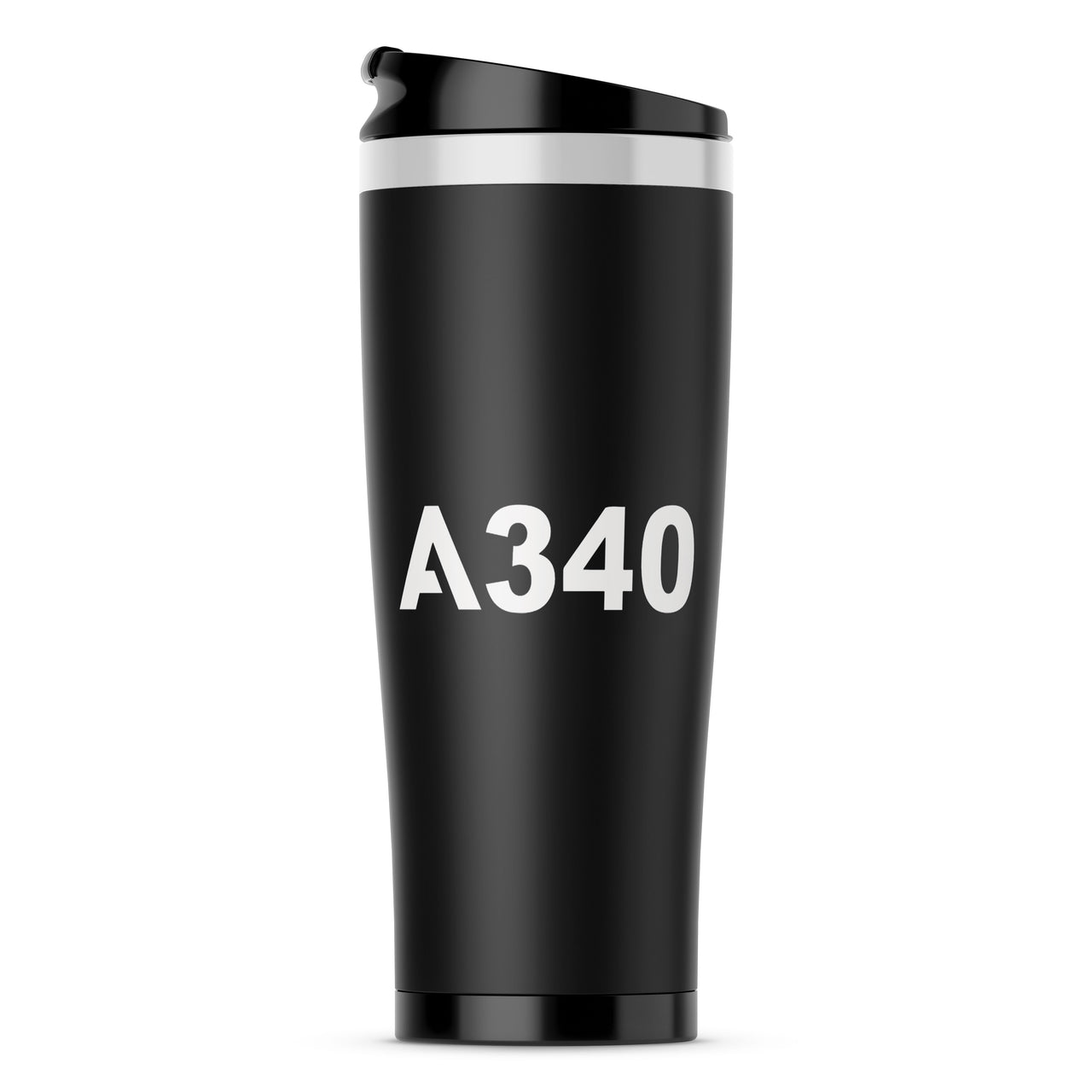A340 Flat Text Designed Stainless Steel Travel Mugs
