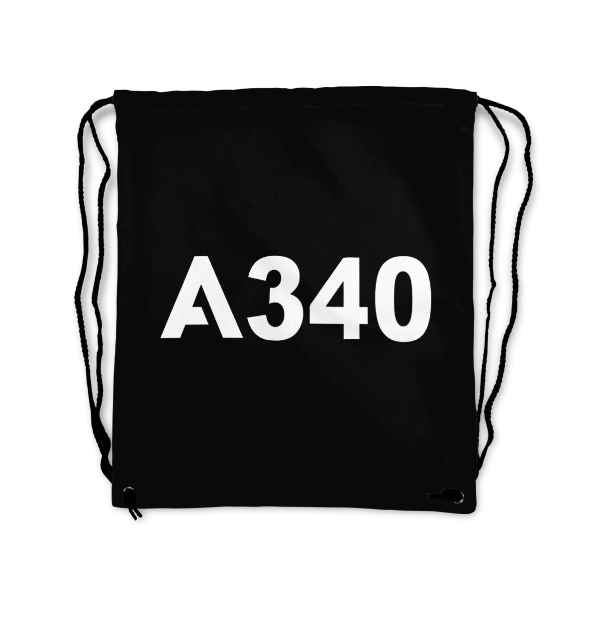 A340 Flat Text Designed Drawstring Bags