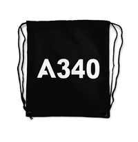 Thumbnail for A340 Flat Text Designed Drawstring Bags