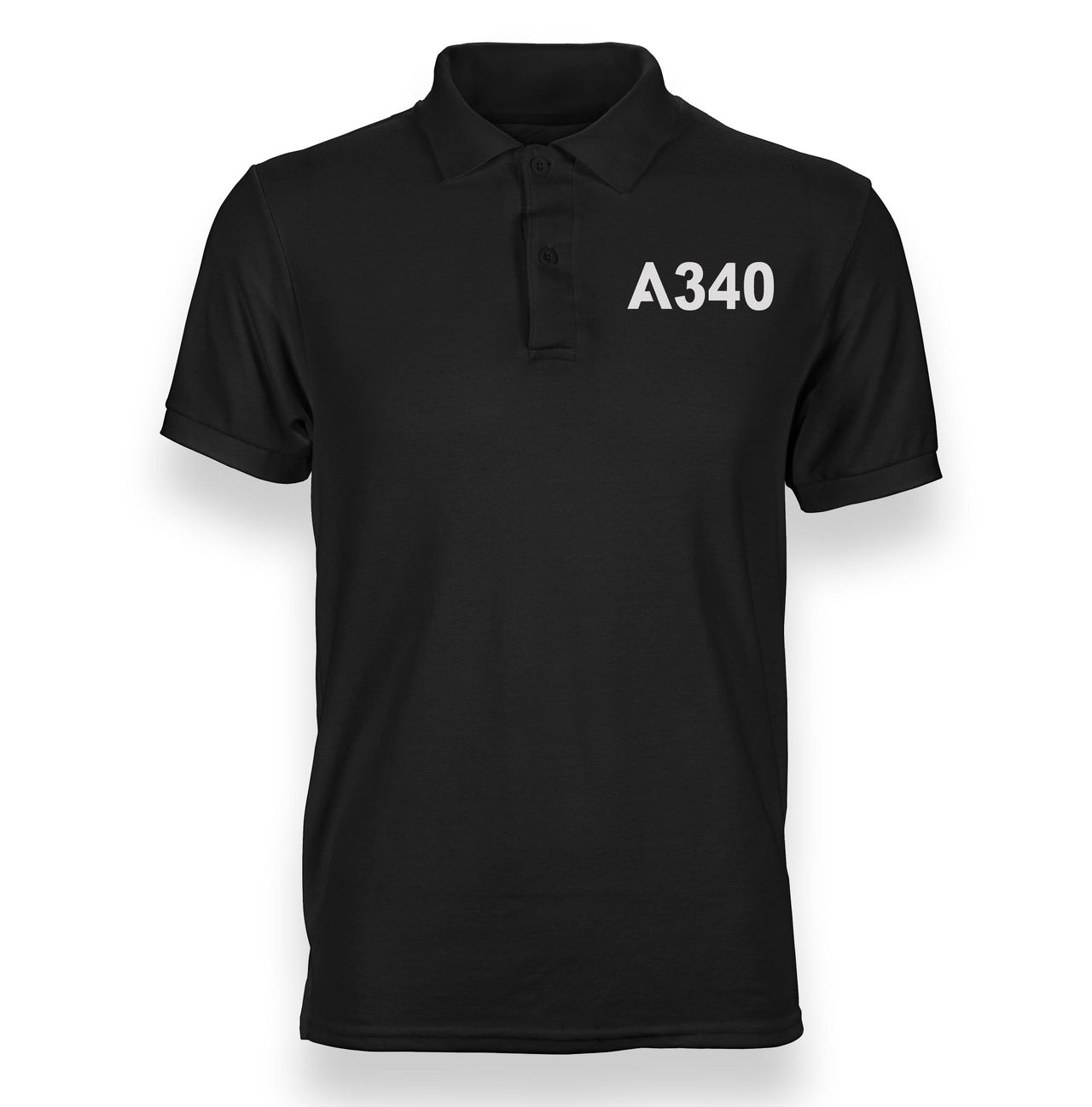 A340 Flat Text Designed Polo T-Shirts
