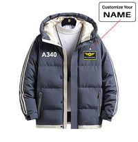 Thumbnail for A340 Flat Text Designed Thick Fashion Jackets
