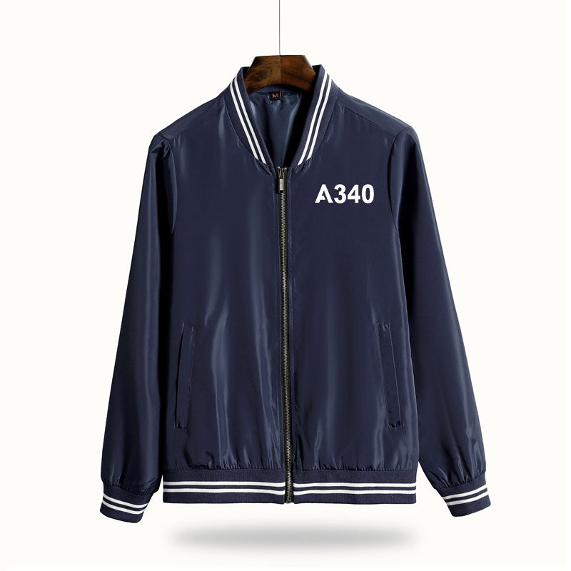 A340 Flat Text Designed Thin Spring Jackets