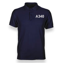Thumbnail for A340 Flat Text Designed Polo T-Shirts