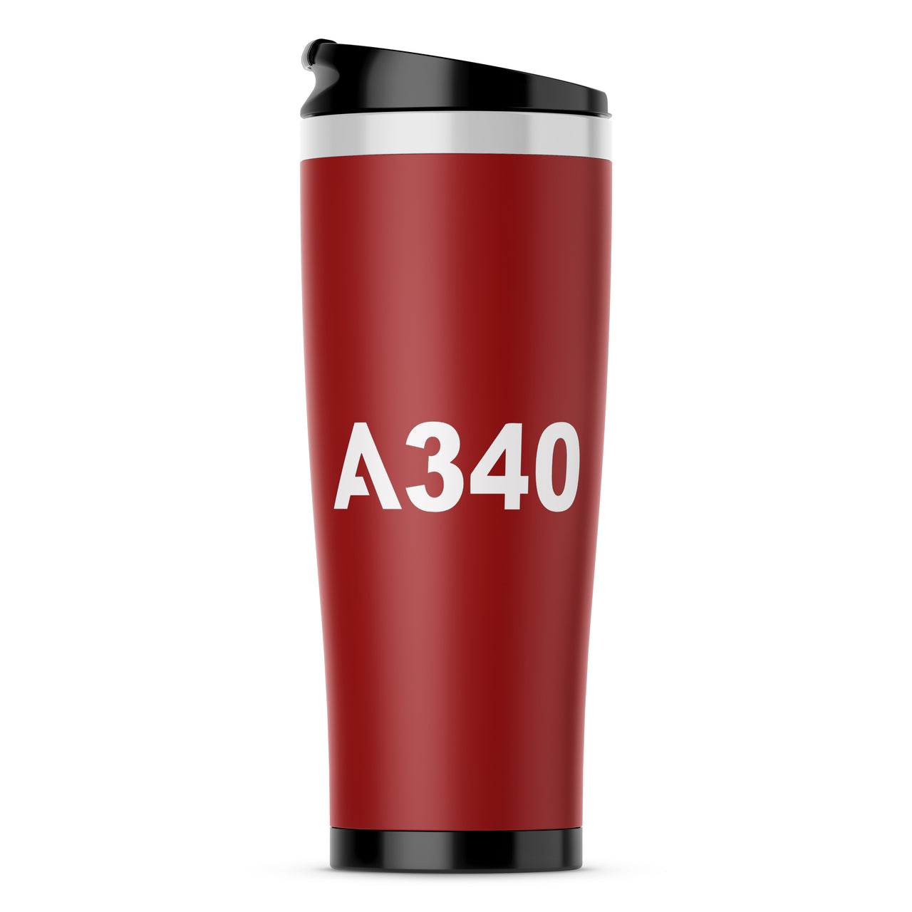 A340 Flat Text Designed Travel Mugs