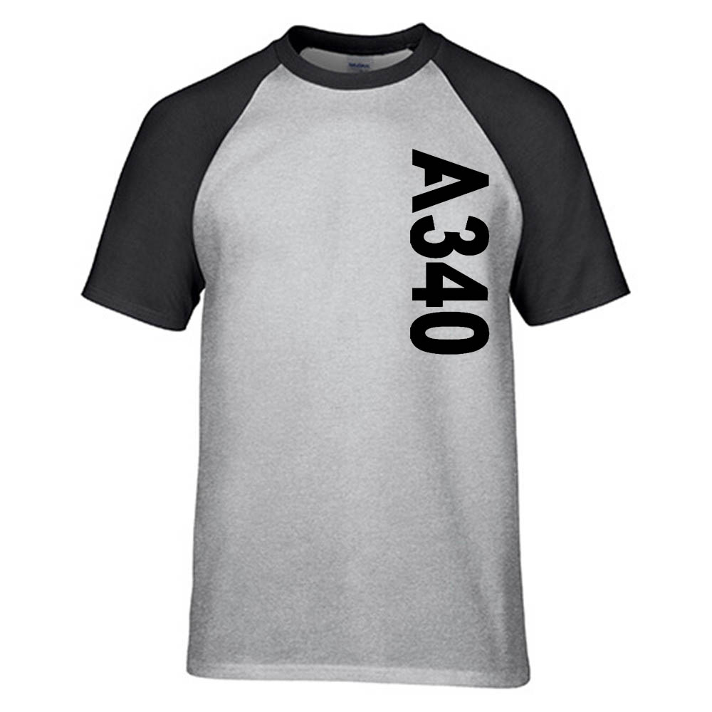 A340 Side Text Designed Raglan T-Shirts