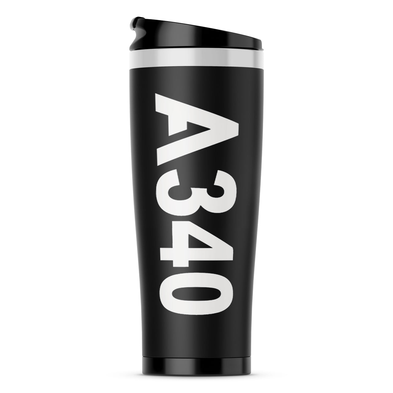 A340 Text Designed Stainless Steel Travel Mugs