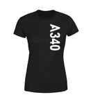 A340 Side Text Designed Women T-Shirts