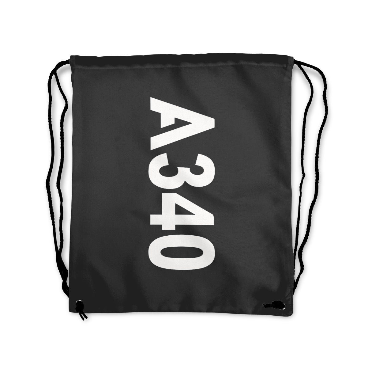 A340 Text Designed Drawstring Bags