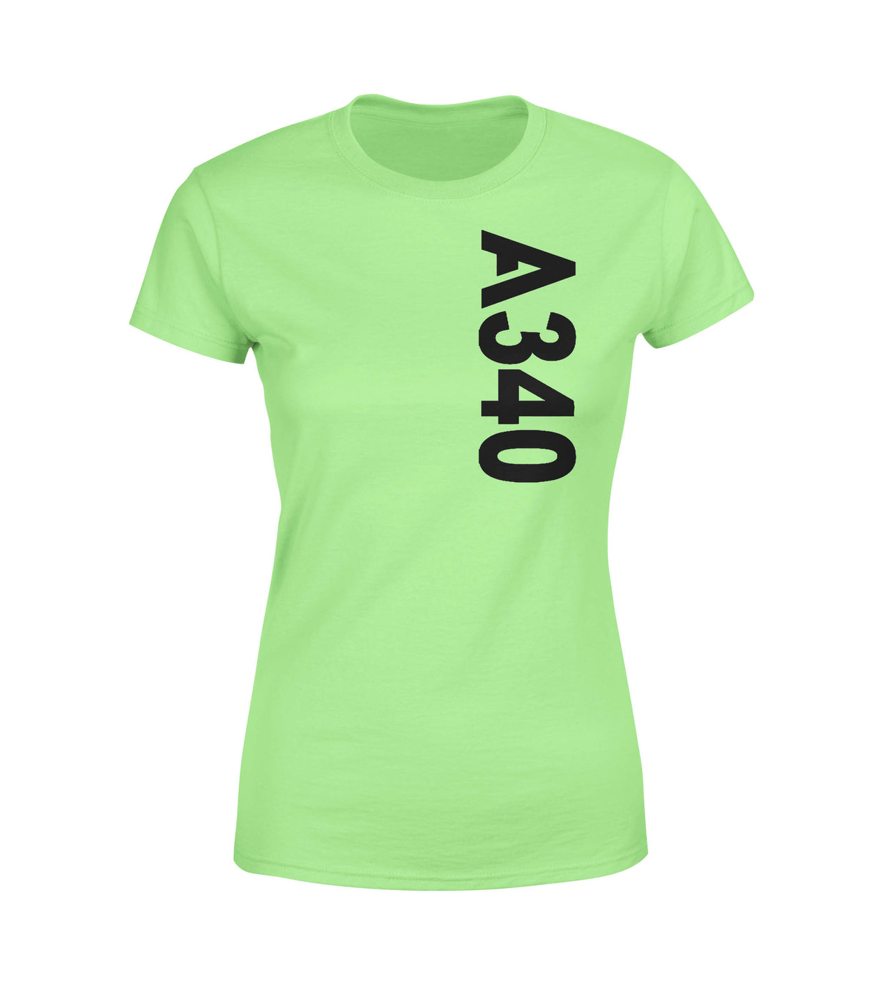 A340 Side Text Designed Women T-Shirts