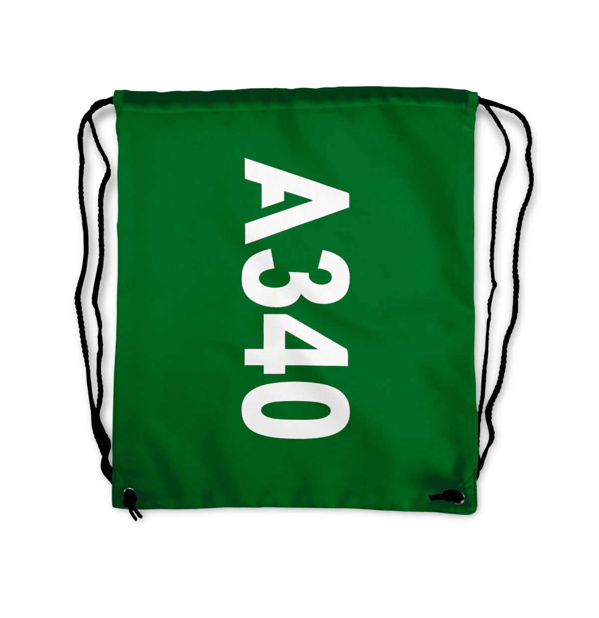 A340 Text Designed Drawstring Bags