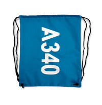 Thumbnail for A340 Text Designed Drawstring Bags