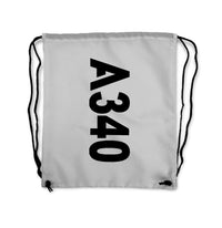 Thumbnail for A340 Text Designed Drawstring Bags