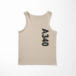 A340 Side Text Designed Tank Tops