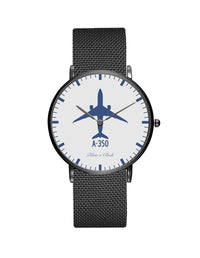 Thumbnail for Airbus A350 Stainless Steel Strap Watches Pilot Eyes Store Black & Stainless Steel Strap 