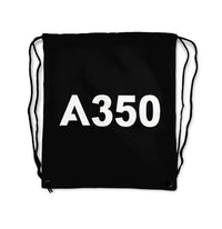 Thumbnail for A350 Flat Text Designed Drawstring Bags