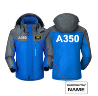 Thumbnail for A350 Flat Text Designed Thick Winter Jackets
