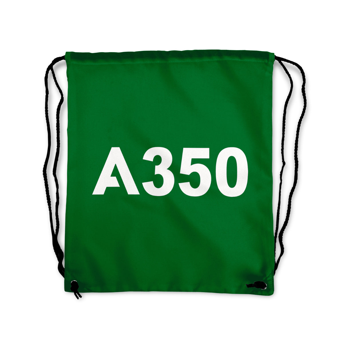 A350 Flat Text Designed Drawstring Bags