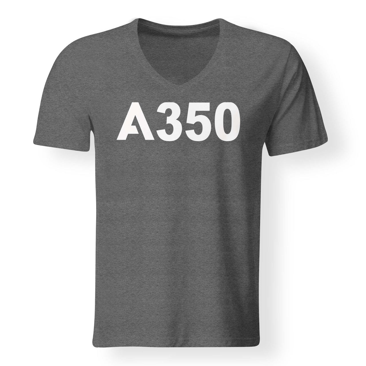 A350 Flat Text Designed V-Neck T-Shirts