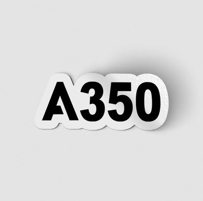 Airbus A350 Flat Text aviation themed sticker, weather-resistant vinyl.