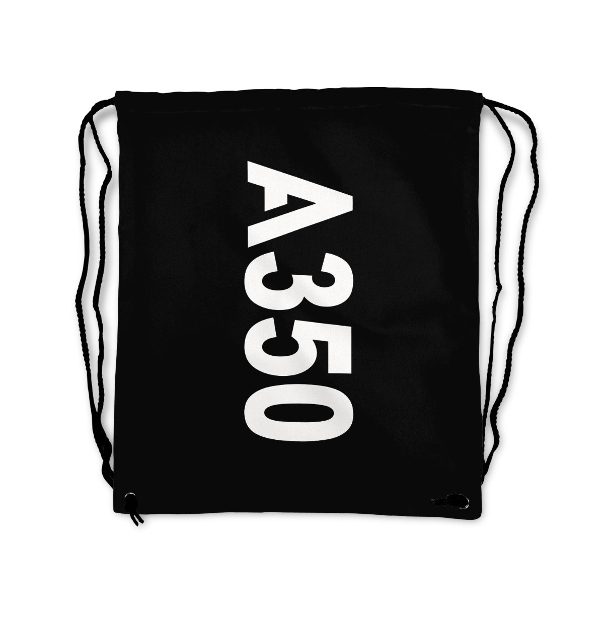 A350 Text Designed Drawstring Bags