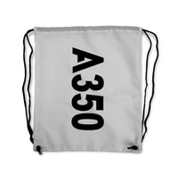 Thumbnail for A350 Text Designed Drawstring Bags