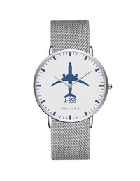 Thumbnail for Airbus A350 Stainless Steel Strap Watches Pilot Eyes Store Silver & Silver Stainless Steel Strap 