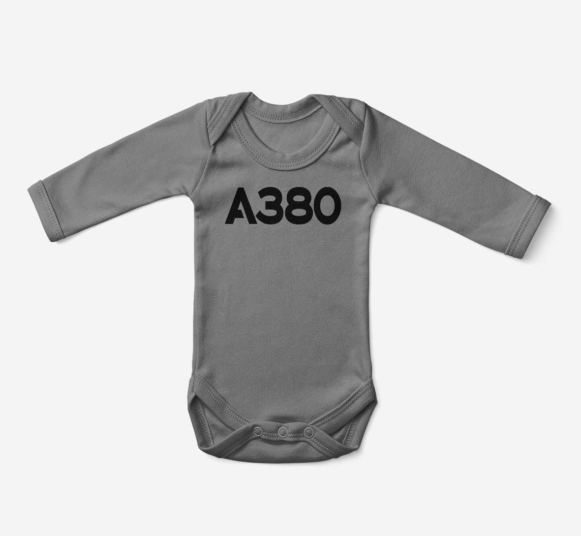 A380 Flat Text Designed Baby Bodysuits