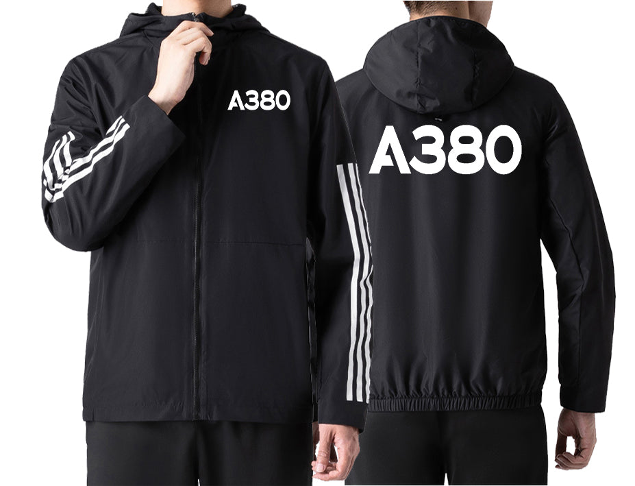 A380 Flat Text Designed Sport Style Jackets