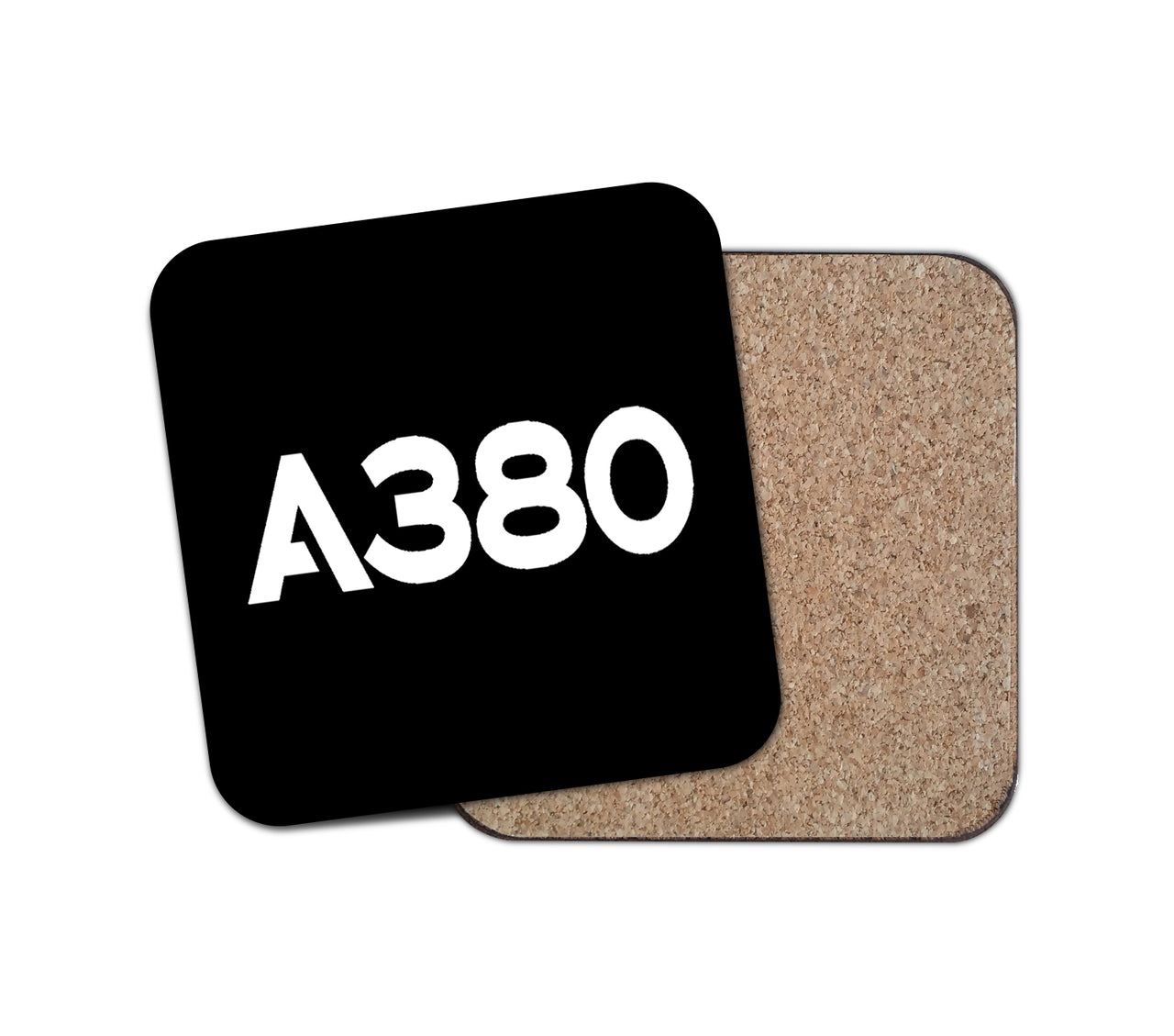 A380 Flat Text Designed Coasters