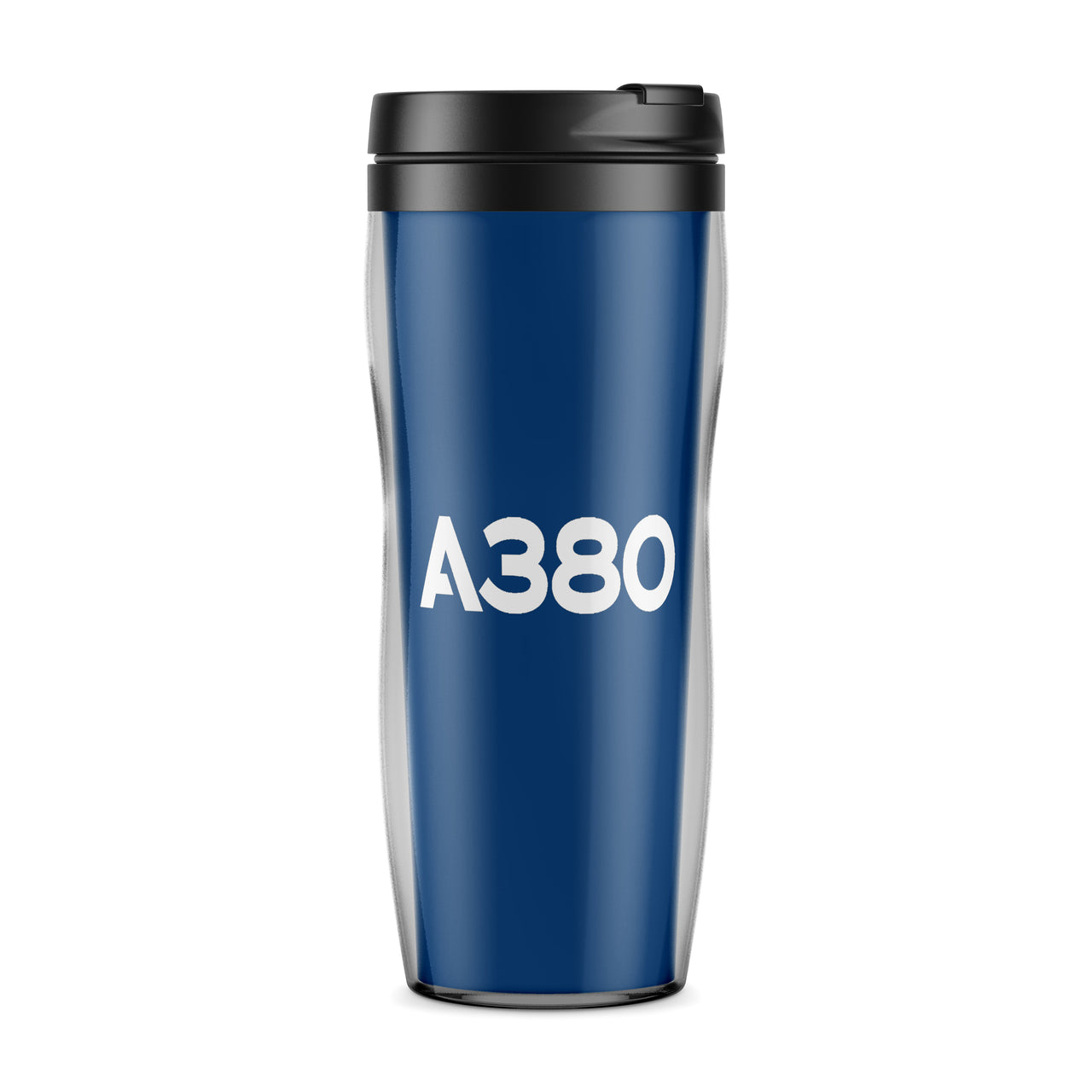 A380 Flat Text Designed Travel Mugs