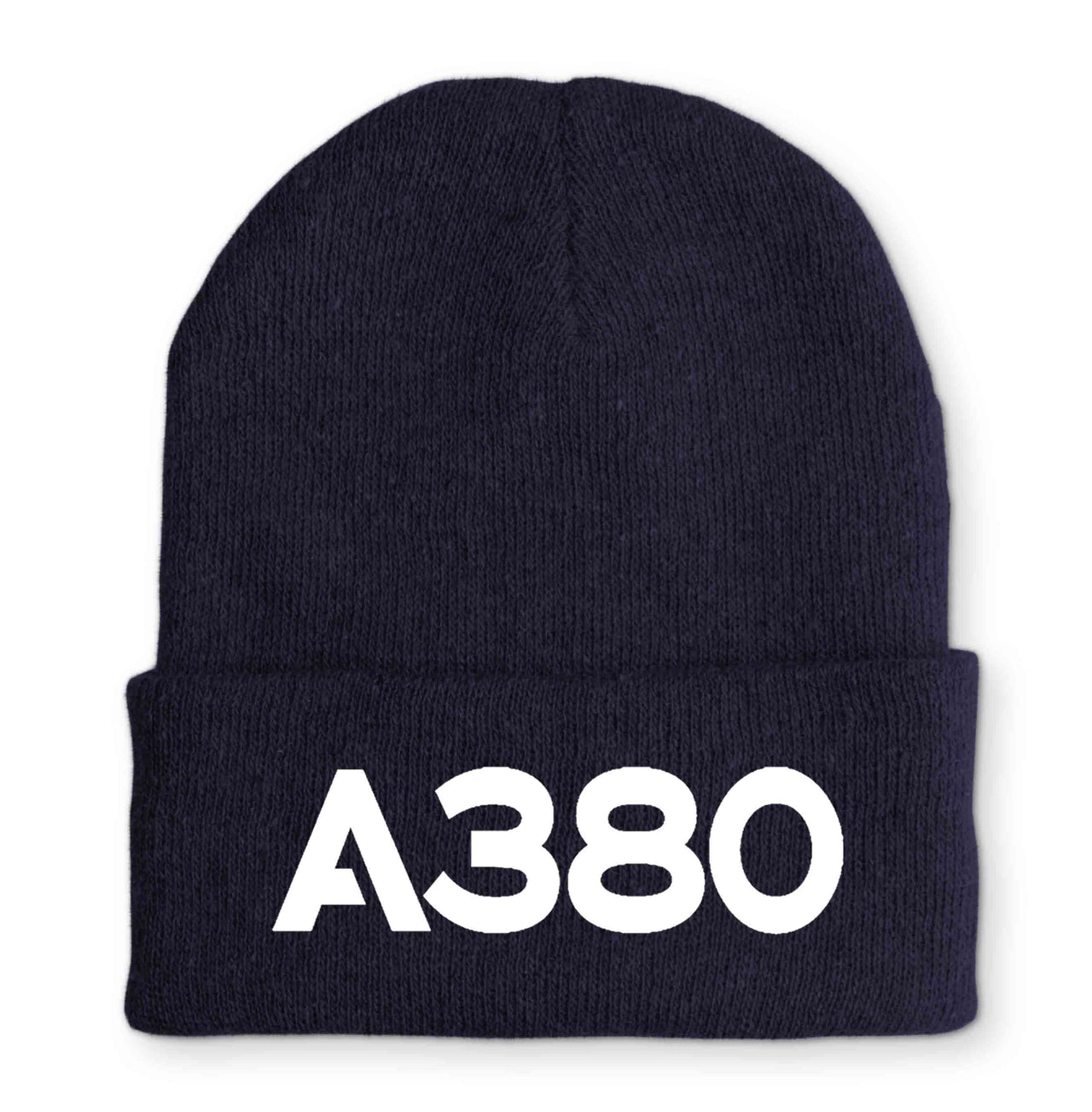 A380 Flat Text Embroidered Beanies