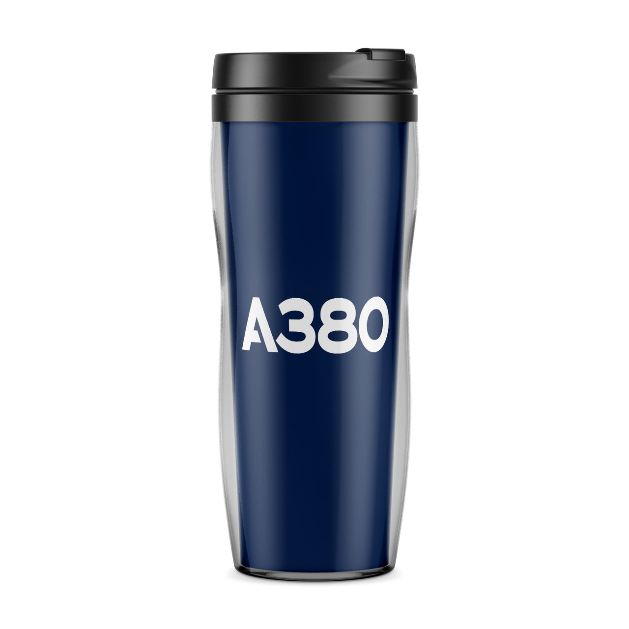 A380 Flat Text Designed Travel Mugs